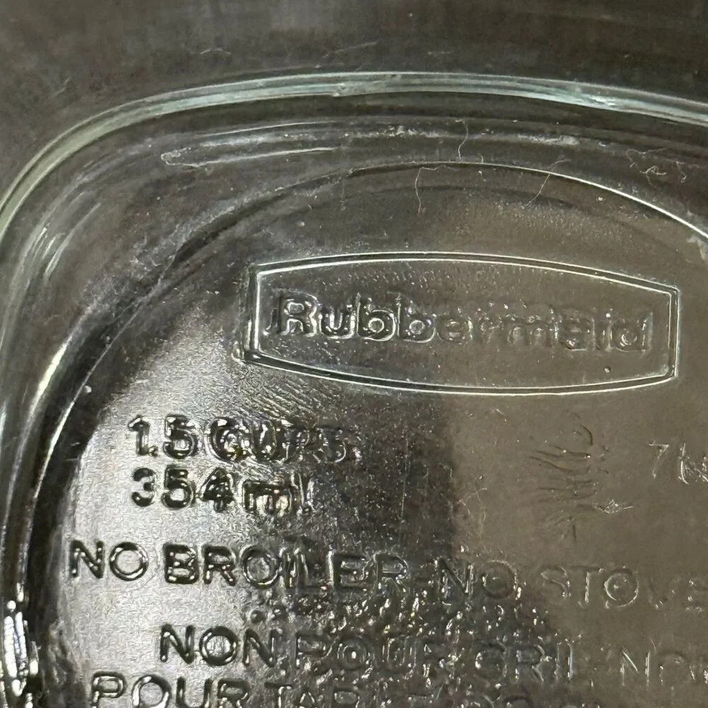 Rubbermaid Glass 1.5 cup Food Storage Container Bowl NO Lid 7N61 Discontinued
